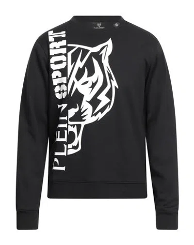 Plein Sport Man Sweatshirt Black Size L Cotton, Polyester
