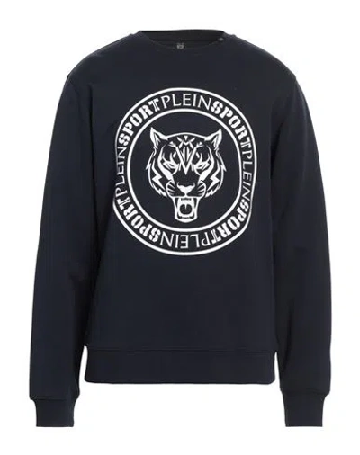 Plein Sport Man Sweatshirt Navy Size L Cotton, Polyester In Navy