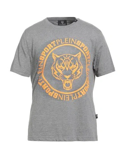 Plein Sport Man T-shirt Grey Size S Cotton In Gray