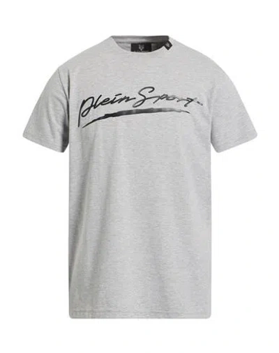 PLEIN SPORT PLEIN SPORT MAN T-SHIRT GREY SIZE XXL COTTON, ELASTANE