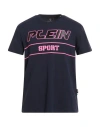 Plein Sport Man T-shirt Midnight Blue Size L Cotton, Elastane