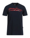 Plein Sport Man T-shirt Midnight Blue Size S Cotton, Elastane