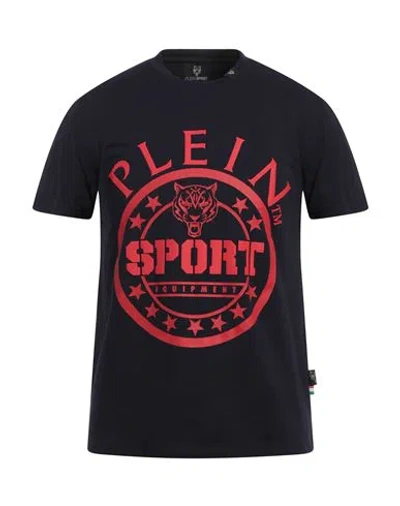 Plein Sport Man T-shirt Midnight Blue Size S Cotton, Elastane