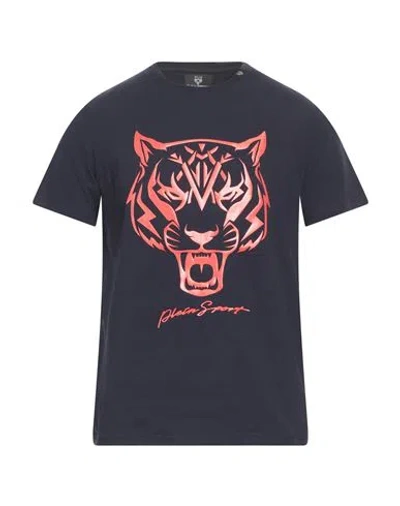 Plein Sport Man T-shirt Midnight Blue Size L Cotton, Elastane