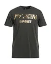 Plein Sport Man T-shirt Military Green Size S Cotton, Elastane In Green