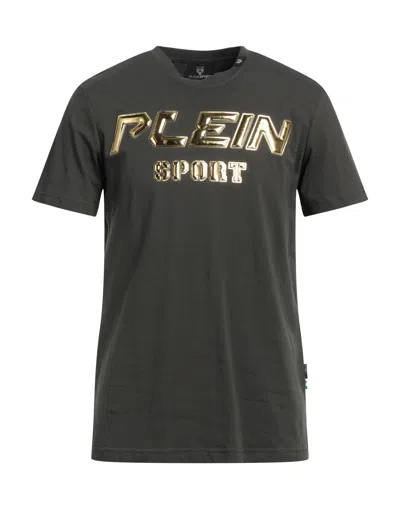 Plein Sport Man T-shirt Military Green Size S Cotton, Elastane
