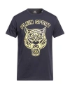Plein Sport Man T-shirt Navy Blue Size S Cotton, Elastane
