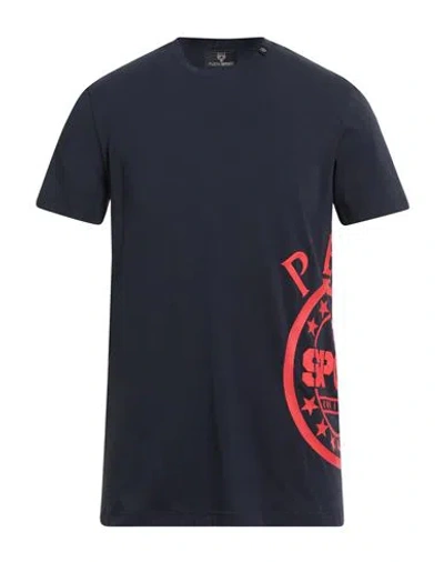 Plein Sport Man T-shirt Navy Size Xl Cotton, Elastane In Blue