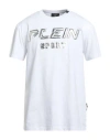 Plein Sport Man T-shirt Off White Size Xxl Cotton, Elastane