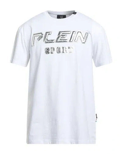 Plein Sport Man T-shirt Off White Size Xxl Cotton, Elastane