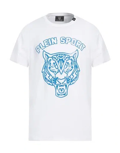 Plein Sport Man T-shirt White Size Xxl Cotton, Elastane