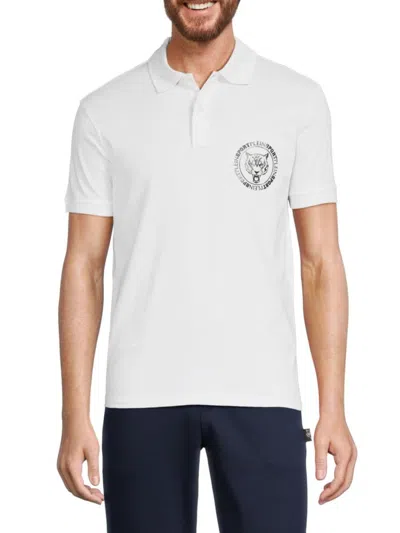 Plein Sport Men's Crest Logo Polo In White