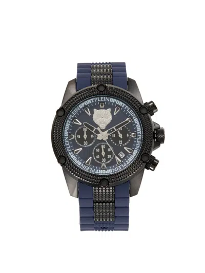 Plein Sport Men's Hurricane Blacktone Stainless Steel & Silicone-strap Chronograph Watch/44mm