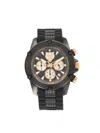 Plein Sport Men's Hurricane Ip Black Stainless Steel Case, Silicone Strap Chronograph Watch/44mm In Black