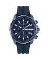 Plein Sport Men's Impact Chronograph Date Quartz Blue Silicone Strap 46mm In Blue