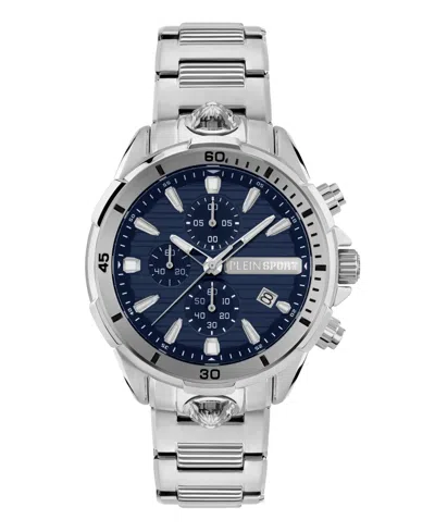 Plein Sport Men's Impact Chronograph Date Quartz Stainless Steel Bracelet 46mm