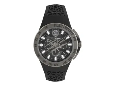 Pre-owned Plein Sport Men's  Thunderstorm Chrono Psaba0123 Watch In Stainless Steel In Silver
