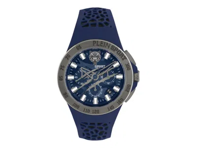 Pre-owned Plein Sport Men's  Thunderstorm Chrono Psaba0223 Watch In Stainless Steel In Silver