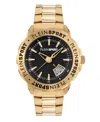 Plein Sport Men's Rampage 3 Hand Date Quartz Ip Yellow Gold Bracelet 44mm In Gold