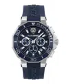 Plein Sport Men's Titan Chronograph Date Quartz Blue Silicone Strap Watch, 46mm In Blue