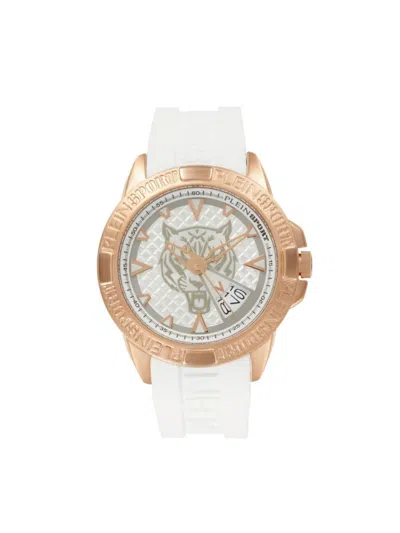 Plein Sport Men's Touchdown Ip Rose Gold Stainless Steel & Silicone Strap Watch/44mm In White Rose Gold