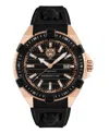 Plein Sport Mens Urban Pulse 3 Hand Date Quartz Black Silicone Strap 47mm In Black