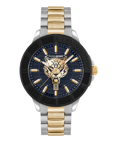 PLEIN SPORT MENS CITY RUSH 3 HAND DATE QUARTZ TWO TONE BRACELET 45MM