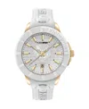 Plein Sport Mens City Rush 3 Hand Date Quartz White Silicone Strap 45mm In Multi