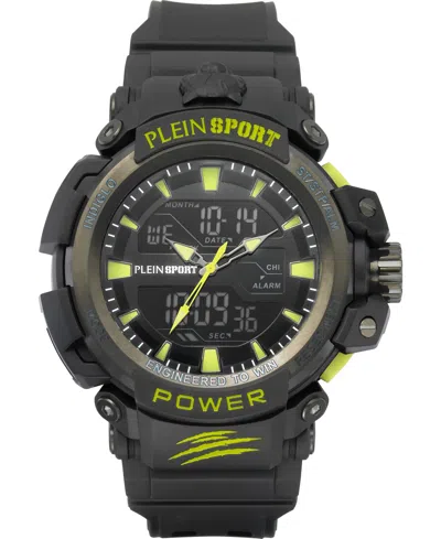 Plein Sport Mens Combat Digital Black Silicone Strap 50mm