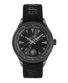 Plein Sport Mens Lineman 3 Hand Quartz Black Silicone Strap 45mm In Black