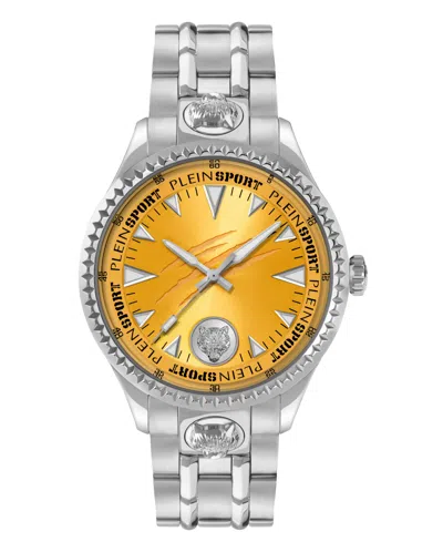 Plein Sport Mens Lineman Three Hand Quartz Silver Stainless Steel 45mm