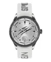 Plein Sport Mens Lineman Three Hand Quartz White Silicone 45mm In White