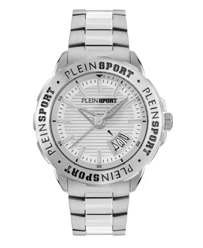 Plein Sport Mens Rampage 3 Hand Date Quartz Stainless Steel Bracelet 44mm In Silver