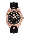 Plein Sport Mens Thunder Force Three Hand Quartz Black Silicone 47mm In Black