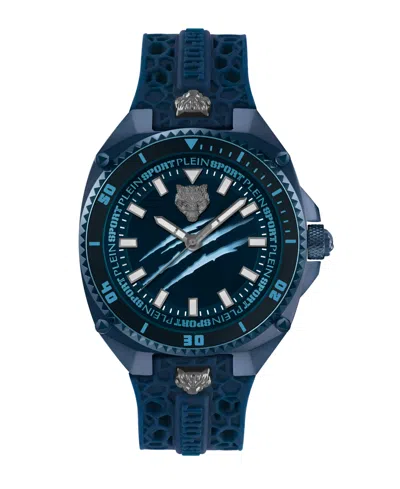 Plein Sport Mens Thunder Force Three Hand Quartz Blue Silicone 47mm