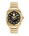 Plein Sport Mens Thunder Force Three Hand Quartz Gold Stainless Steel 47mm In Gold