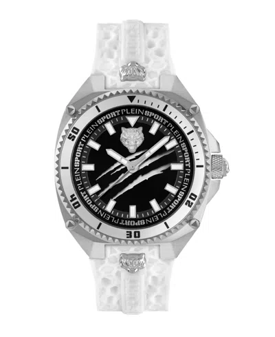 Plein Sport Mens Thunder Force Three Hand Quartz White Silicone 47mm