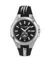 Plein Sport Mens Tigermaster 3 Hand Date Quartz Black Silicone Strap 47mm In Black
