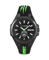 Plein Sport Mens Tigermaster 3 Hand Date Quartz Black Silicone Strap 47mm In Black