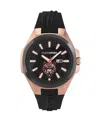 Plein Sport Mens Tigermaster 3 Hand Date Quartz Black Silicone Strap 47mm In Black