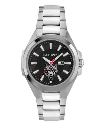 PLEIN SPORT MENS TIGERMASTER 3 HAND DATE QUARTZ STAINLESS STEEL BRACELET 47MM