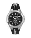 Plein Sport Mens Tigermaster Three Hand Date Quartz Black Silicone 47mm In Black