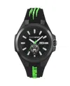 Plein Sport Mens Tigermaster Three Hand Date Quartz Black Silicone 47mm In Black