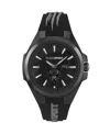 Plein Sport Mens Tigermaster Three Hand Date Quartz Black Silicone 47mm In Black