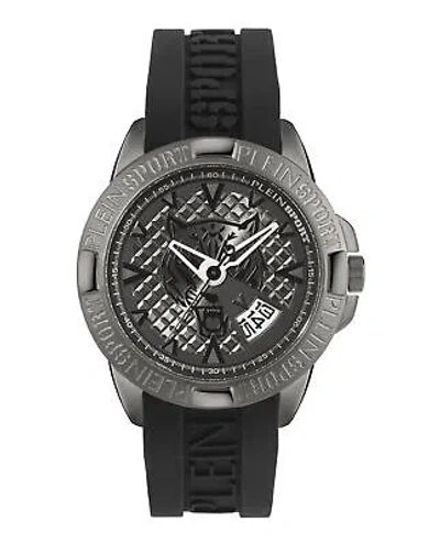 Pre-owned Plein Sport Mens Touchdown Grey 44mm Strap Fashion Watch