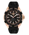 Plein Sport Mens Urban Pulse 3 Hand Date Quartz Black Silicone Strap 47mm In Black
