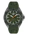 Plein Sport Mens Urban Pulse 3 Hand Date Quartz Green Silicone Strap 47mm In Green