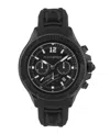 Plein Sport Mens Warrior Tech Chronograph Date Quartz Black Silicone Strap 47.5mm In Black