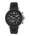 Plein Sport Mens Warrior Tech Chronograph Date Quartz Black Silicone Strap 47.5mm In Black