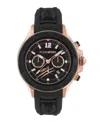 Plein Sport Mens Warrior Tech Chronograph Date Quartz Black Silicone Strap 47.5mm In Black